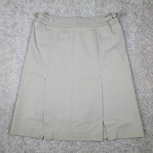 DKNY Women's Size 6 Beige Khaki A-Line Skirt Pockets Stretch Casual Career Y2K